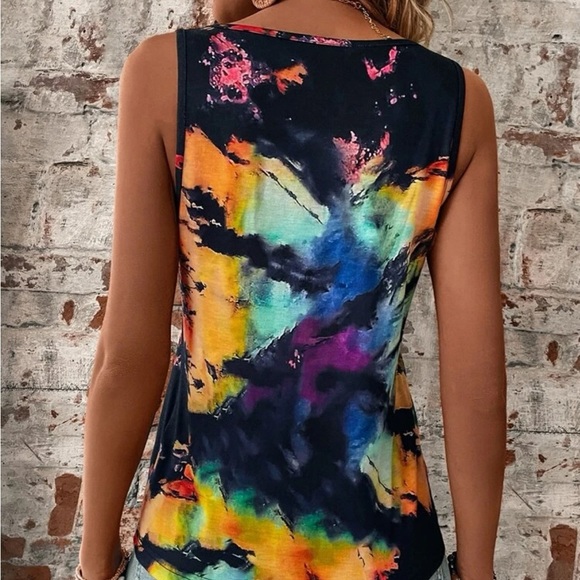 New tie dye notch next sleeveless tank top - Picture 7 of 7